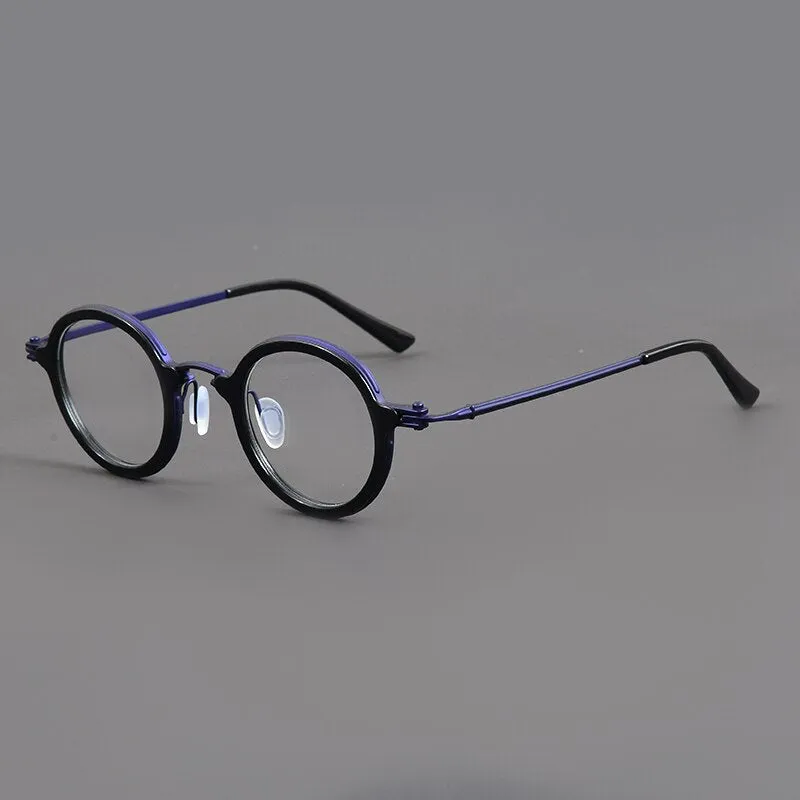 Muzz Unisex Full Rim Round Titanium Acetate Eyeglasses Rlt5988