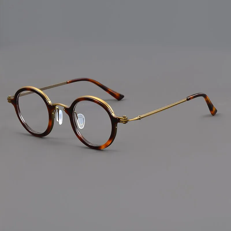 Muzz Unisex Full Rim Round Titanium Acetate Eyeglasses Rlt5988