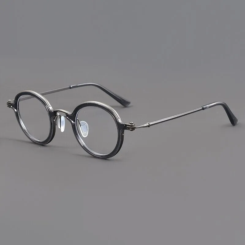 Muzz Unisex Full Rim Round Titanium Acetate Eyeglasses Rlt5988