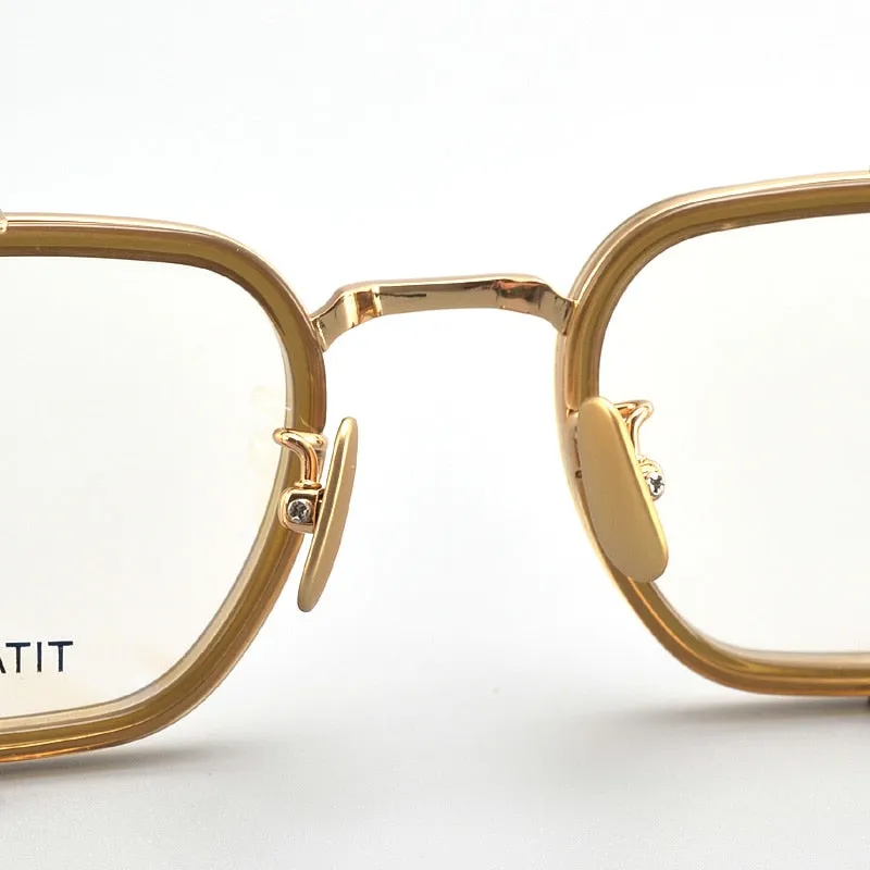 Muzz Unisex Full Rim Square Acetate Titanium Eyeglasses E005