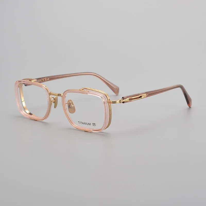 Muzz Unisex Full Rim Square Acetate Titanium Eyeglasses E005
