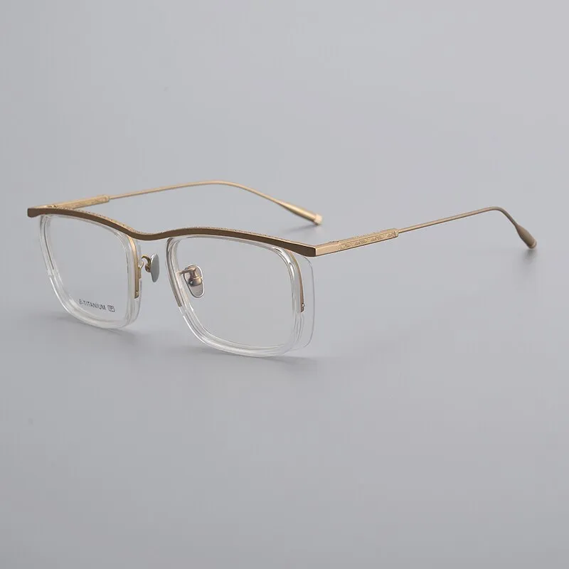 Muzz Unisex Full Rim Square Acetate Titanium Eyeglasses R1ki
