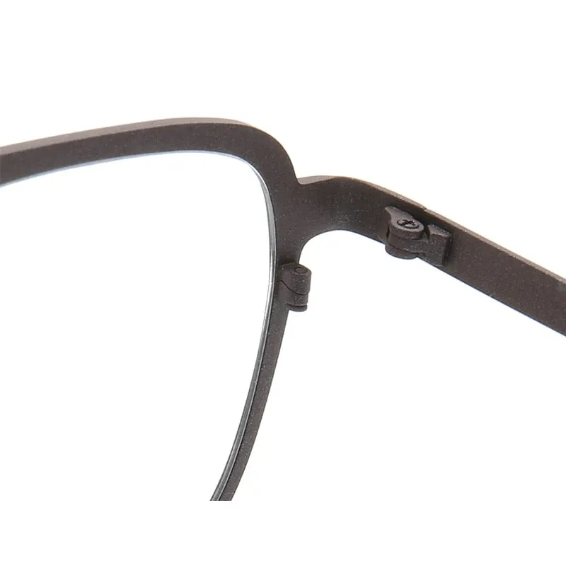 Muzz Unisex Full Rim Square Double Bridge Titanium Frame Eyeglasses T7036