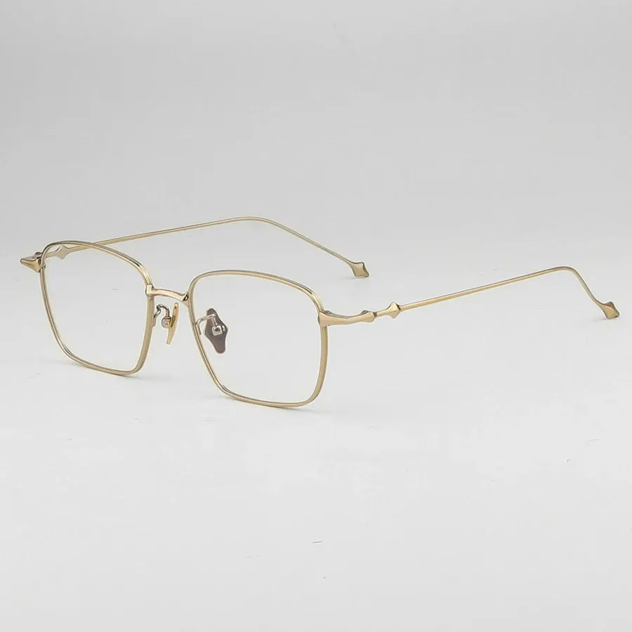 Muzz Unisex Full Rim Square Ip Plated Titanium Eyeglasses Bab82