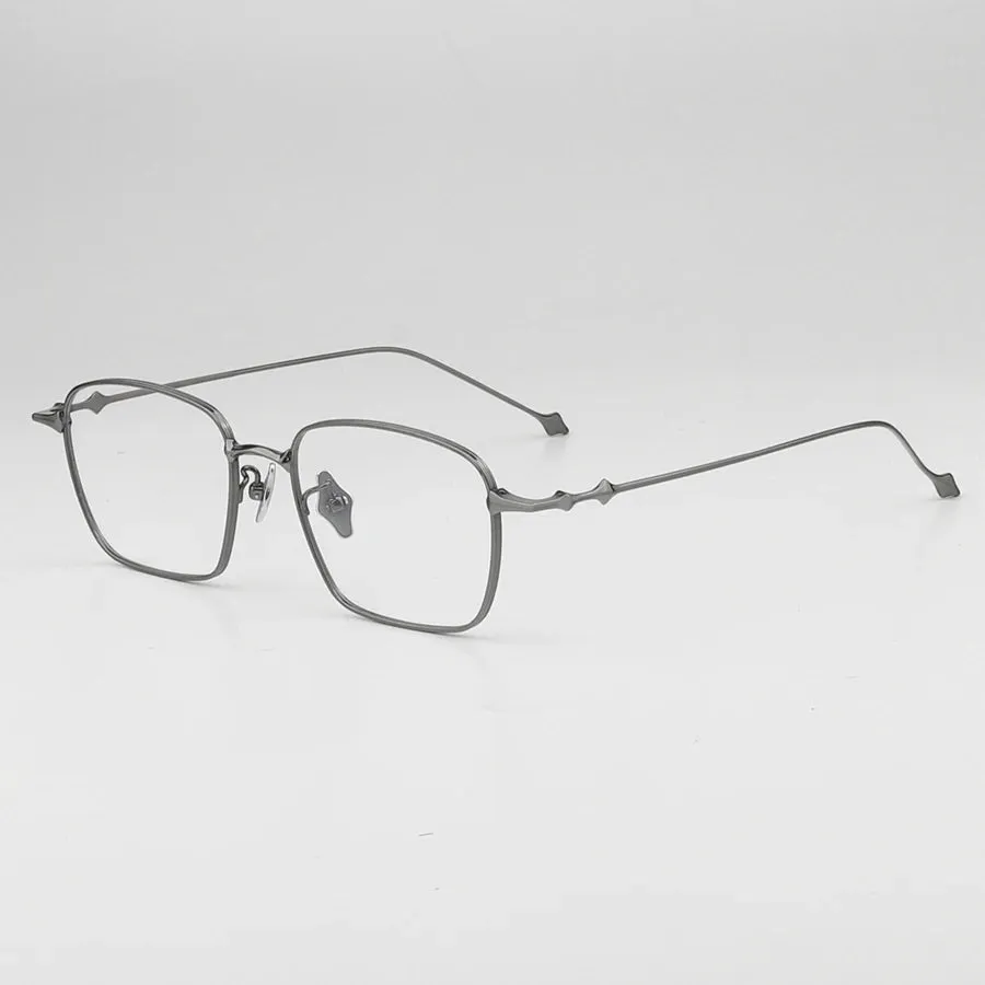 Muzz Unisex Full Rim Square Ip Plated Titanium Eyeglasses Bab82