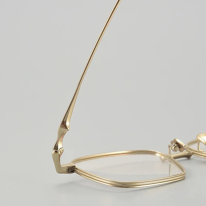 Muzz Unisex Full Rim Square Ip Plated Titanium Eyeglasses Bab82