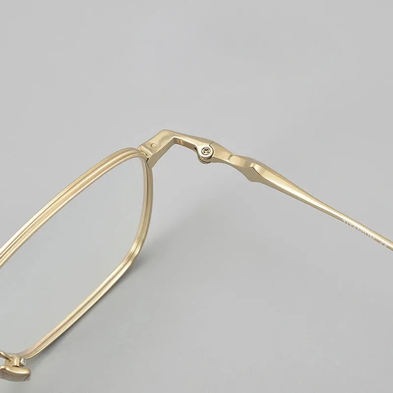 Muzz Unisex Full Rim Square Ip Plated Titanium Eyeglasses Bab82