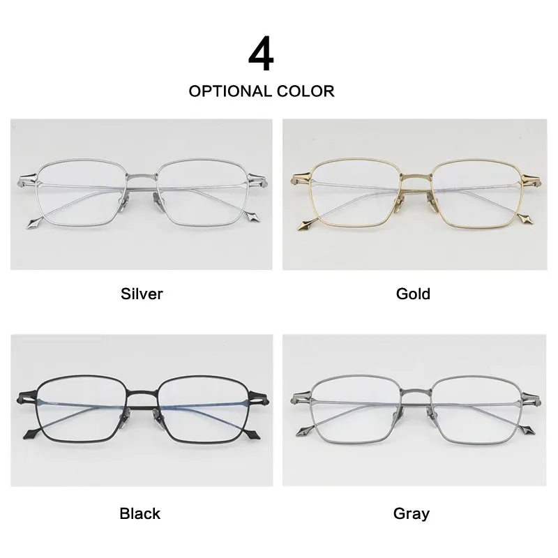 Muzz Unisex Full Rim Square Ip Plated Titanium Eyeglasses Bab82
