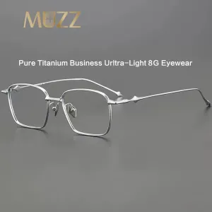 Muzz Unisex Full Rim Square Ip Plated Titanium Eyeglasses Bab82