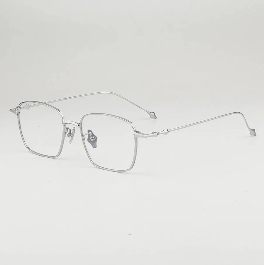 Muzz Unisex Full Rim Square Ip Plated Titanium Eyeglasses Bab82