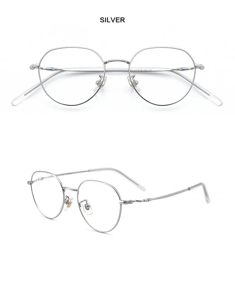 Muzz Women's Full Rim Round Titanium Frame Eyeglasses T1943