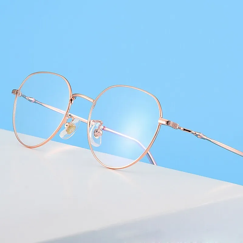 Muzz Women's Full Rim Round Titanium Frame Eyeglasses T1943