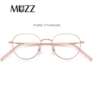 Muzz Women's Full Rim Round Titanium Frame Eyeglasses T1943