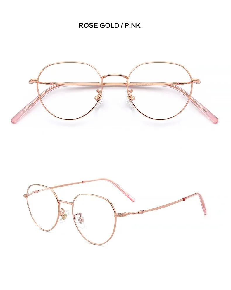 Muzz Women's Full Rim Round Titanium Frame Eyeglasses T1943
