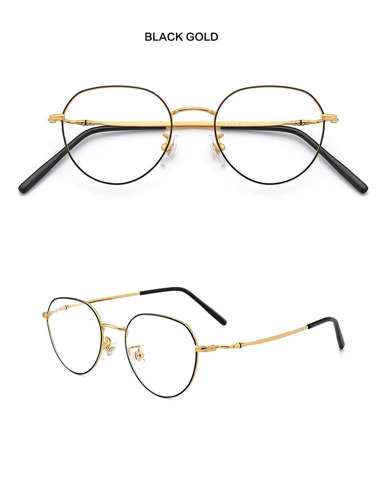 Muzz Women's Full Rim Round Titanium Frame Eyeglasses T1943