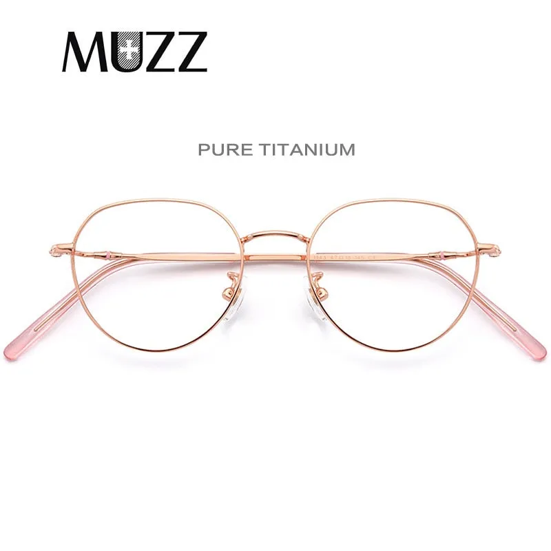 Muzz Women's Full Rim Round Titanium Frame Eyeglasses T1943