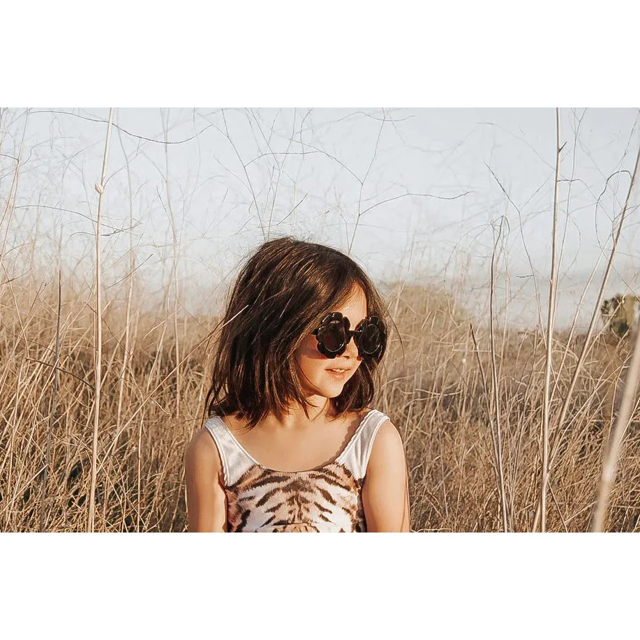 My Little Sunnies Round Flower Sunglasses Black