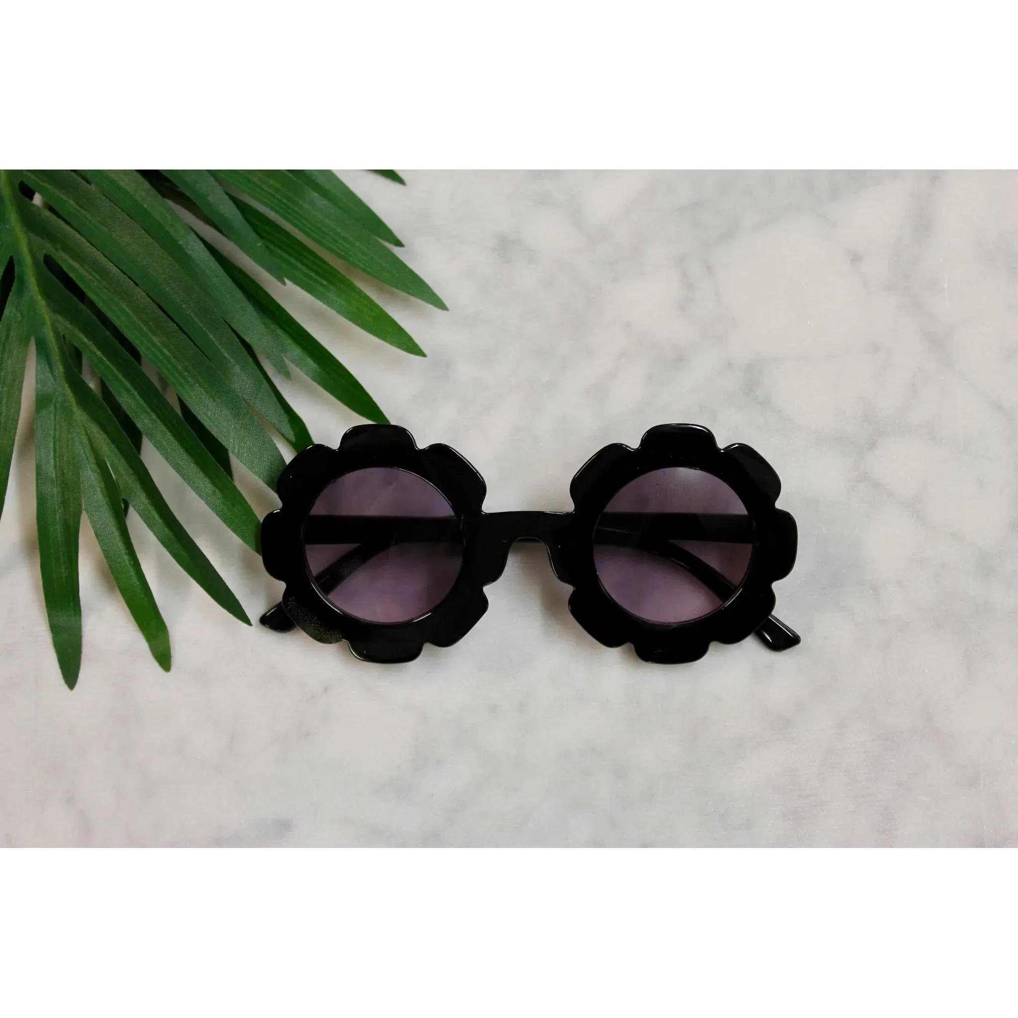 My Little Sunnies Round Flower Sunglasses Black