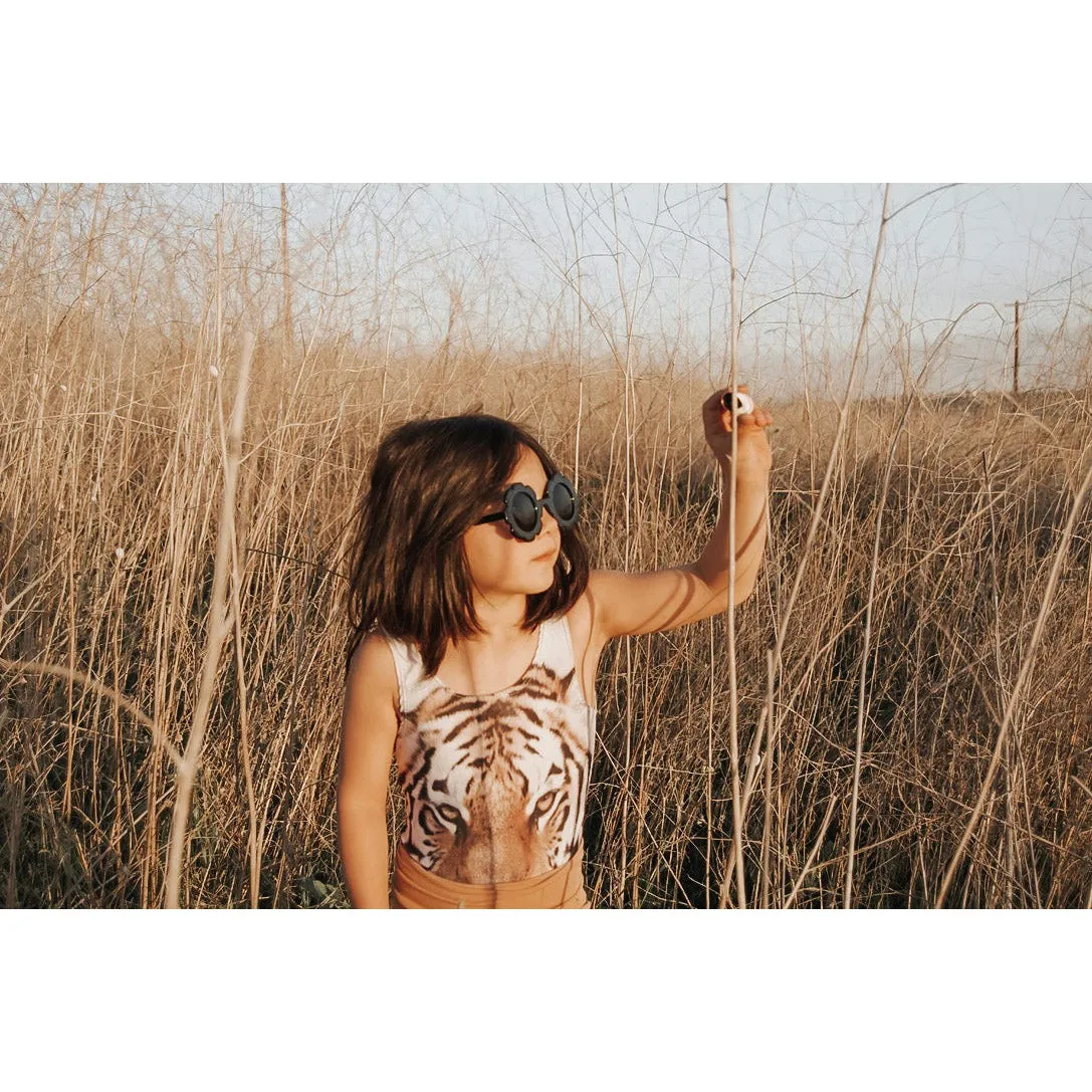My Little Sunnies Round Flower Sunglasses Black