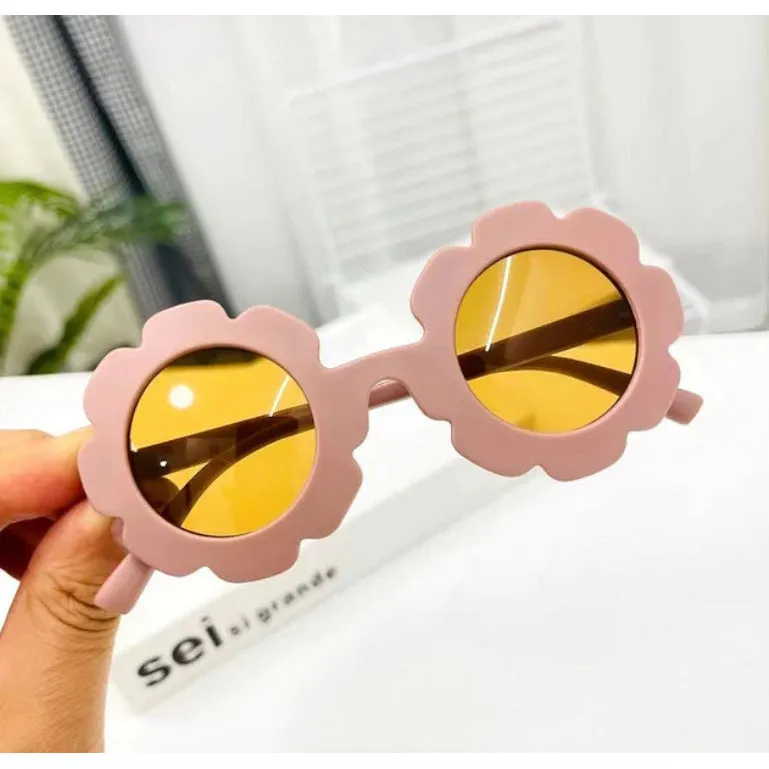 My Little Sunnies Round Flower Sunglasses Dusty Rose