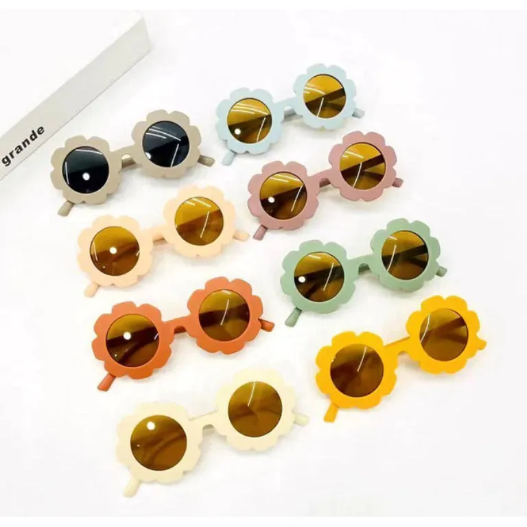 My Little Sunnies Round Flower Sunglasses Dusty Rose