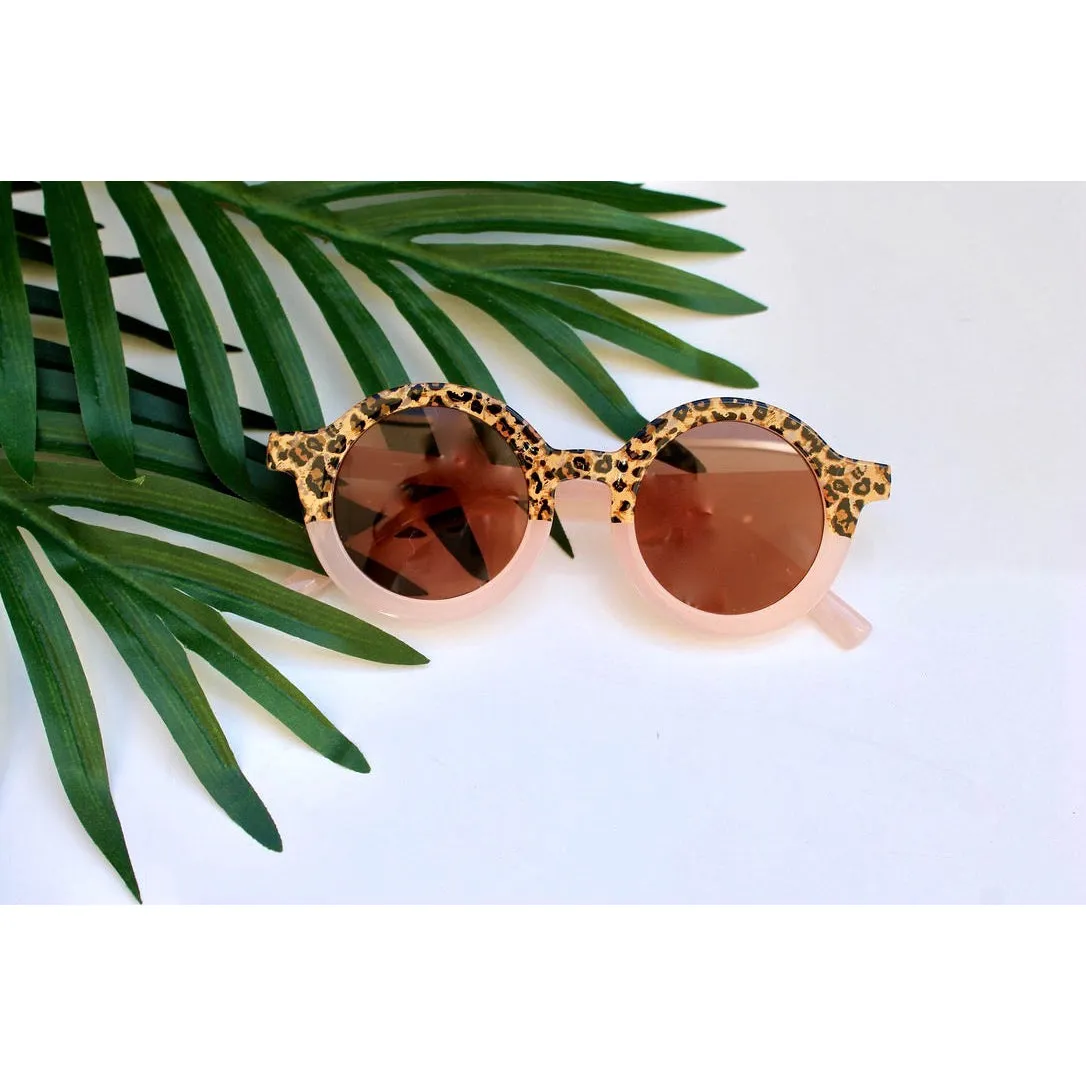 My Little Sunnies Round Two Tone Sunglasses Pink Cheetah Matte