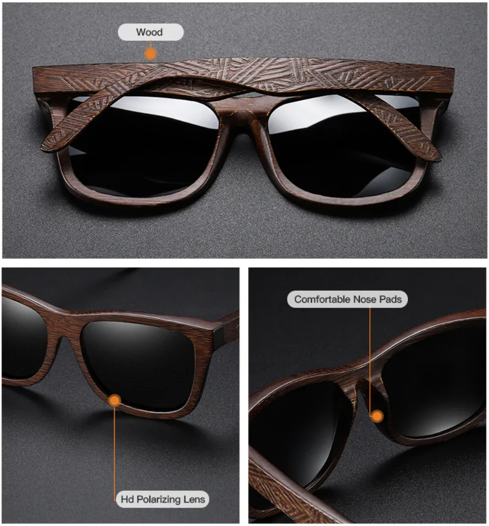 Natural Bamboo Wooden Sunglasses