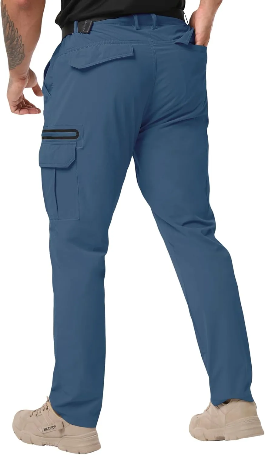 NATUVENIX Men's Lightweight Quick Dry Water Resistant Hiking Pants with Multiple Pockets and Stretchable Fabric