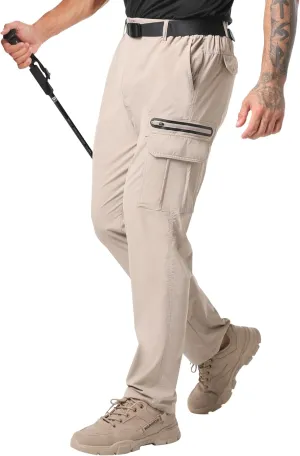 NATUVENIX Men's Lightweight Quick Dry Water Resistant Hiking Pants with Multiple Pockets and Stretchable Fabric