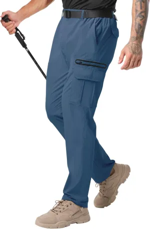 NATUVENIX Men's Lightweight Quick Dry Water Resistant Hiking Pants with Multiple Pockets and Stretchable Fabric