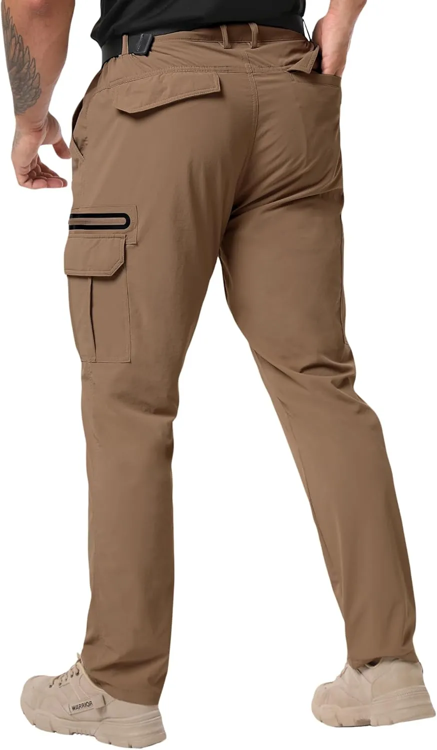 NATUVENIX Men's Lightweight Quick Dry Water Resistant Hiking Pants with Multiple Pockets and Stretchable Fabric
