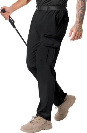 NATUVENIX Men's Lightweight Quick Dry Water Resistant Hiking Pants with Multiple Pockets and Stretchable Fabric