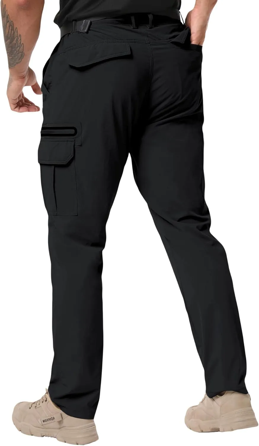 NATUVENIX Men's Lightweight Quick Dry Water Resistant Hiking Pants with Multiple Pockets and Stretchable Fabric