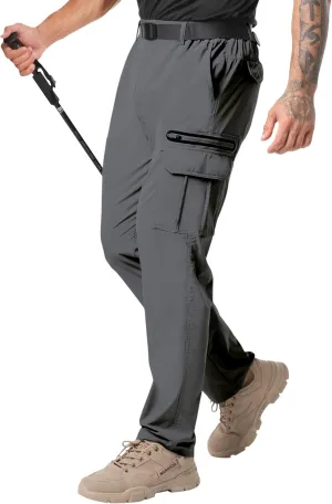 NATUVENIX Men's Lightweight Quick Dry Water Resistant Hiking Pants with Multiple Pockets and Stretchable Fabric