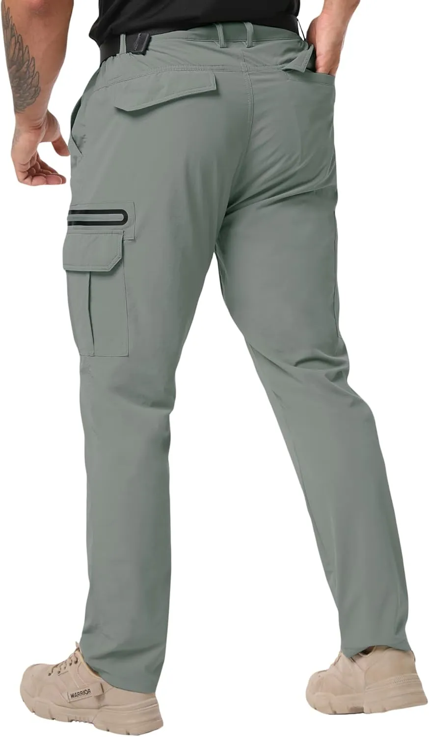 NATUVENIX Men's Lightweight Quick Dry Water Resistant Hiking Pants with Multiple Pockets and Stretchable Fabric