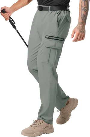NATUVENIX Men's Lightweight Quick Dry Water Resistant Hiking Pants with Multiple Pockets and Stretchable Fabric