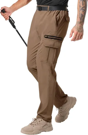 NATUVENIX Men's Lightweight Quick Dry Water Resistant Hiking Pants with Multiple Pockets and Stretchable Fabric