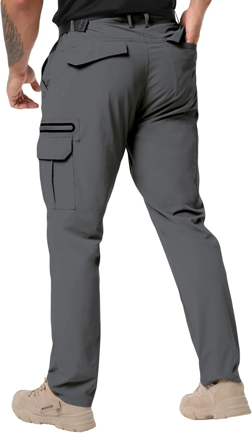 NATUVENIX Men's Lightweight Quick Dry Water Resistant Hiking Pants with Multiple Pockets and Stretchable Fabric