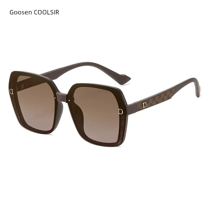 New Arrival Pc Sunglasses Female Fashion Large Rim Polarized Sunglasses Trend Street Snap Sunglasses for Driving Yb2103