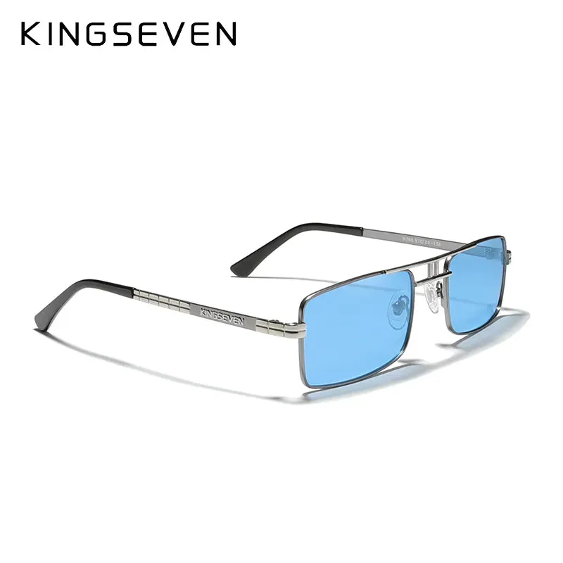 New Arrived KINGSEVEN Polarized Sunglasses Stainless Steel Vintage Frame Brand Rectangle Design Driving Fishing Sun glasses