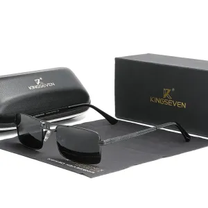 New Arrived KINGSEVEN Polarized Sunglasses Stainless Steel Vintage Frame Brand Rectangle Design Driving Fishing Sun glasses