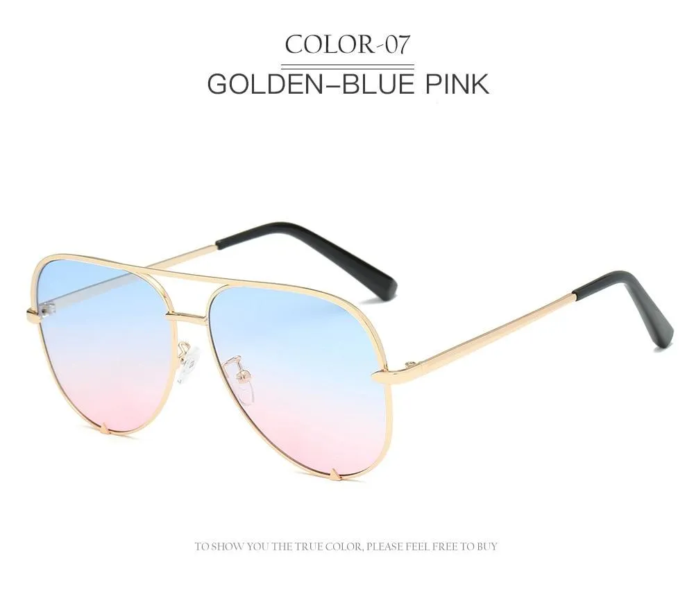 New Fashion Brand Designer Ladies Pilot Sunglasses Women Men Goggle Gradient Sun Glasses For Female Mirror Shades UV400