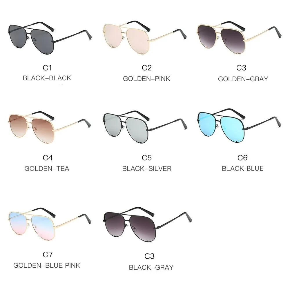 New Fashion Brand Designer Ladies Pilot Sunglasses Women Men Goggle Gradient Sun Glasses For Female Mirror Shades UV400