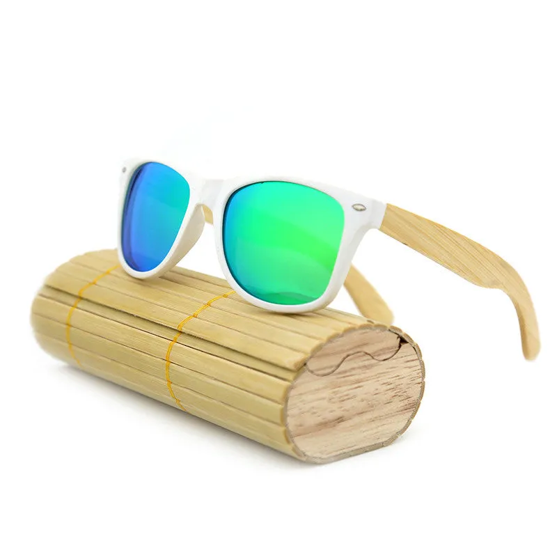 New fashion Products Men Women Glass Bamboo Sunglasses au Retro Vintage Wood Lens Wooden Frame Handmade