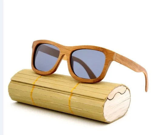 New fashion Products Men Women Glass Bamboo Sunglasses au Retro Vintage Wood Lens Wooden Frame Handmade