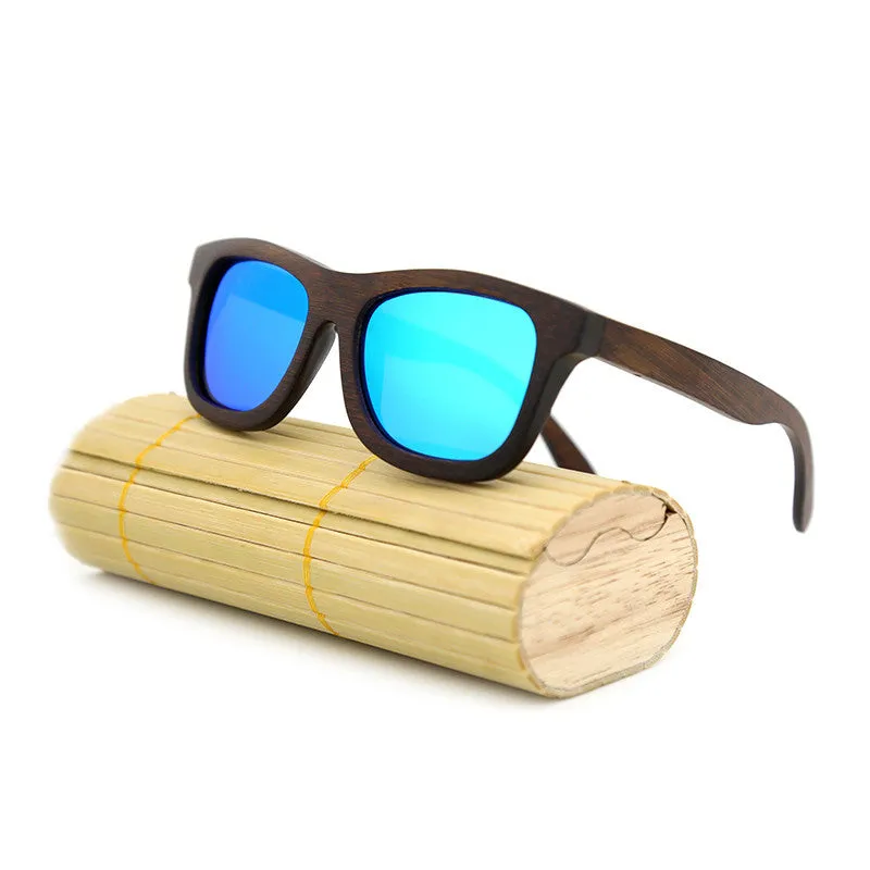 New fashion Products Men Women Glass Bamboo Sunglasses au Retro Vintage Wood Lens Wooden Frame Handmade