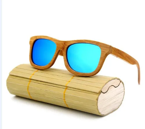 New fashion Products Men Women Glass Bamboo Sunglasses au Retro Vintage Wood Lens Wooden Frame Handmade