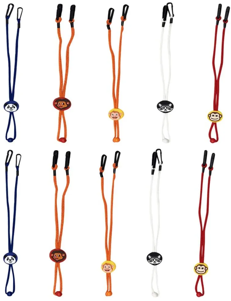 New Lyfreen 10packs Kids Face Lanyards Adjustable Face Chain Holder Strap with Clips Cute Animals Ear Saver Holder Glasses Holder Necklace Eyeglasses String Lanyards Holders Around Neck