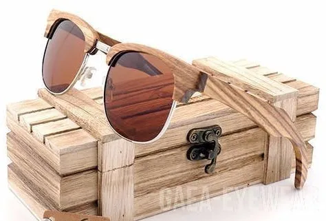 New Zebra-stripe Design Luxury Sunglasses Women  Handmade  Wood Box Included