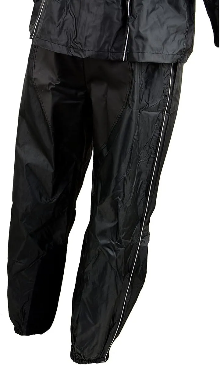 NexGen SH2225 Men's Black Waterproof Rain Suit with Reflective Piping
